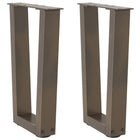 Coffee table legs 2 pcs V-shaped 28x(42-43.3) cm steel natural