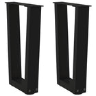 Coffee table legs 2 pcs V-shaped 38x(42-43.3) cm steel black