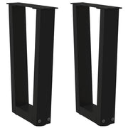 Coffee table legs 2 pcs V-shaped 38x(42-43.3) cm steel black
