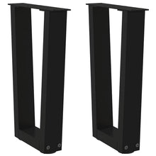 Eettafelpoten 2 st V-vormig 38x(42-43,3) cm staal zwart