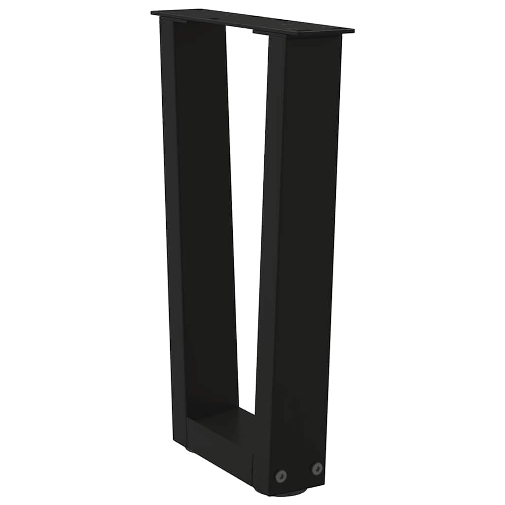 Eettafelpoten 2 st V-vormig 38x(42-43,3) cm staal zwart