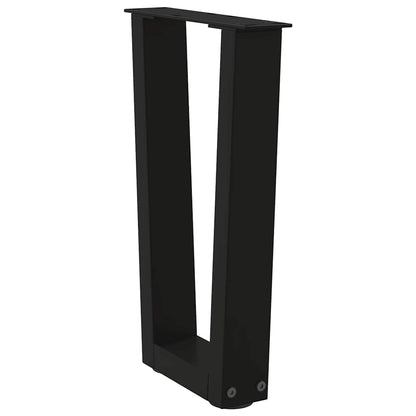 Eettafelpoten 2 st V-vormig 38x(42-43,3) cm staal zwart