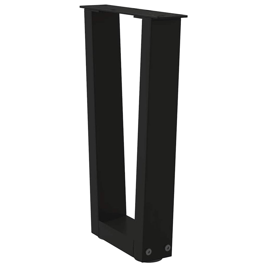 Eettafelpoten 2 st V-vormig 38x(42-43,3) cm staal zwart
