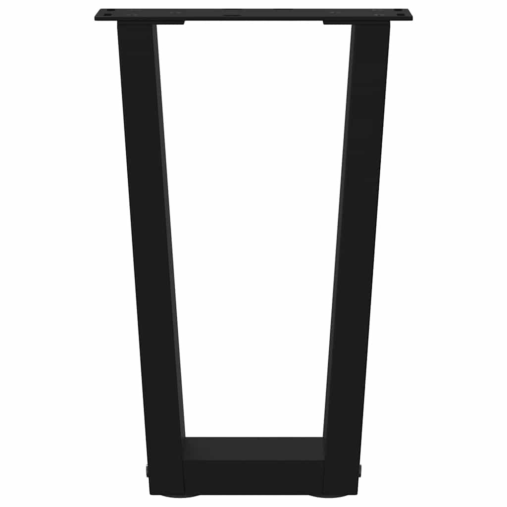 Eettafelpoten 2 st V-vormig 38x(42-43,3) cm staal zwart