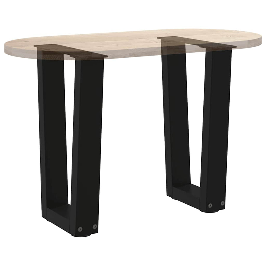 Eettafelpoten 2 st V-vormig 38x(42-43,3) cm staal zwart