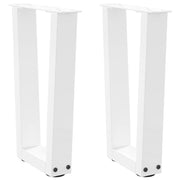 Coffee Table Legs 2 pcs V-shaped 38x(42-43.3) cm steel white