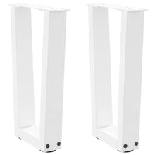 Eettafelpoten 2 st V-vormig 38x(42-43,3) cm staal wit
