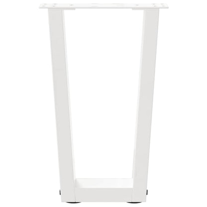 Eettafelpoten 2 st V-vormig 38x(42-43,3) cm staal wit