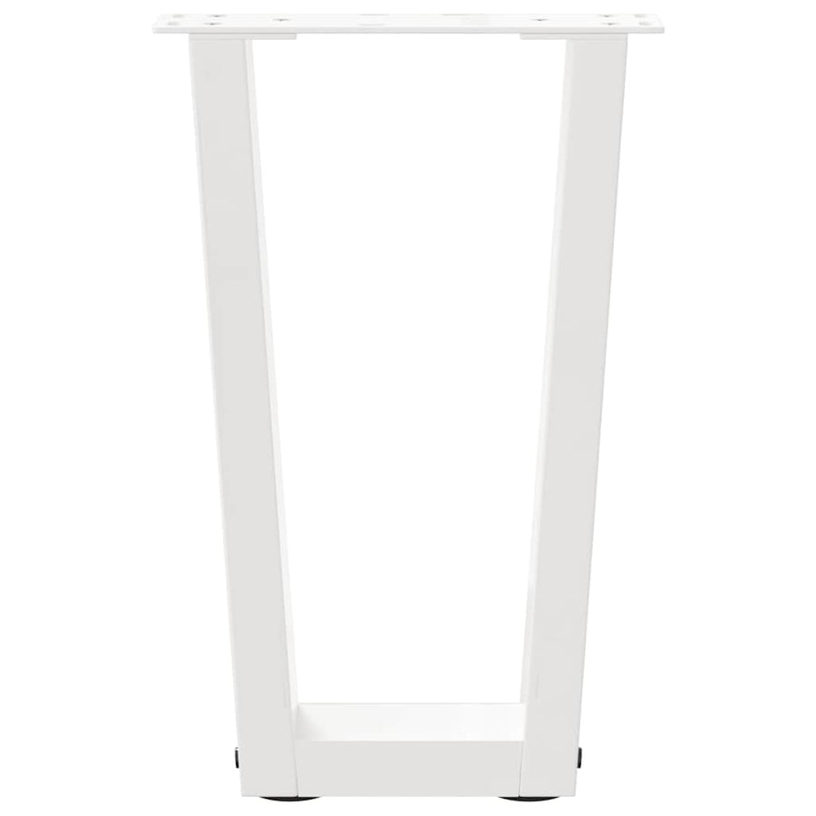 Eettafelpoten 2 st V-vormig 38x(42-43,3) cm staal wit