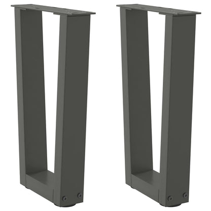 Eettafelpoten 2 st V-vormig 38x(42-43,3) cm staal antraciet