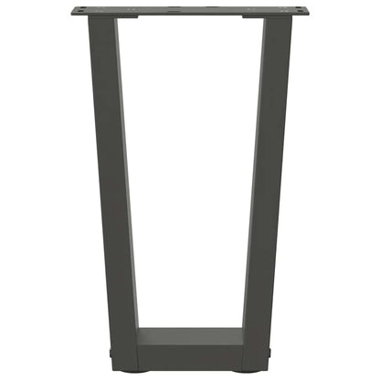 Eettafelpoten 2 st V-vormig 38x(42-43,3) cm staal antraciet