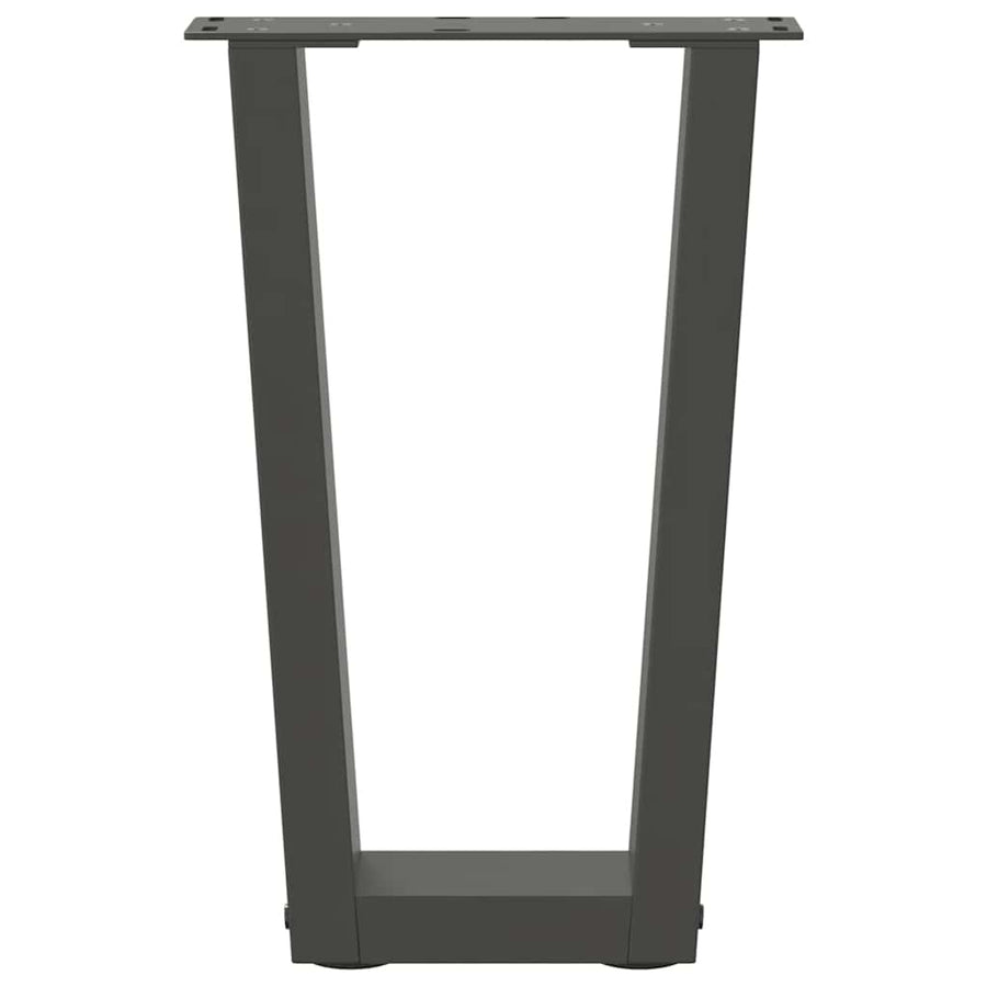 Eettafelpoten 2 st V-vormig 38x(42-43,3) cm staal antraciet