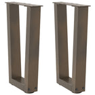 Coffee table legs 2 pcs V-shaped 38x(42-43.3) cm steel natural