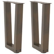 Coffee table legs 2 pcs V-shaped 38x(42-43.3) cm steel natural