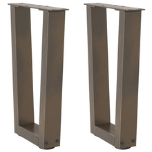 Eettafelpoten 2 st V-vormig 38x(42-43,3) cm staal naturel