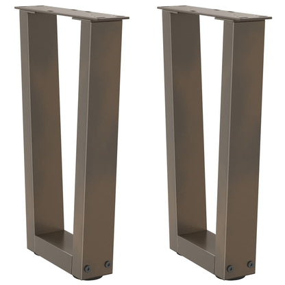 Eettafelpoten 2 st V-vormig 38x(42-43,3) cm staal naturel