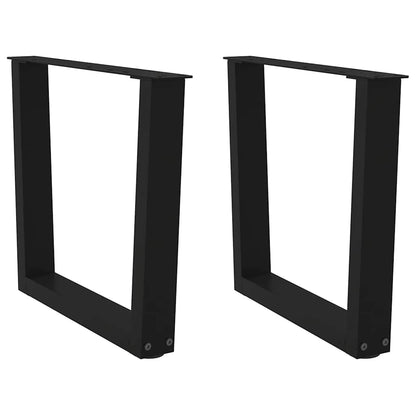 Eettafelpoten 2 st V-vormig 50x(42-43,3) cm staal zwart