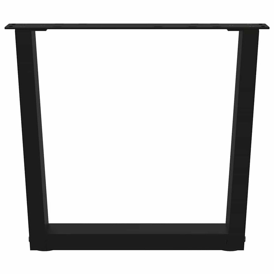 Eettafelpoten 2 st V-vormig 50x(42-43,3) cm staal zwart