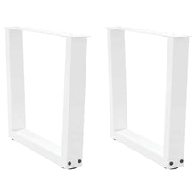 Eettafelpoten 2 st V-vormig 50x(42-43,3) cm staal wit