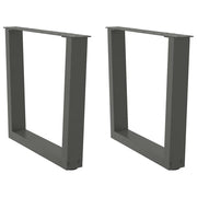 Tafelpoten 2 st V-vormig 50x42 cm staal antraciet