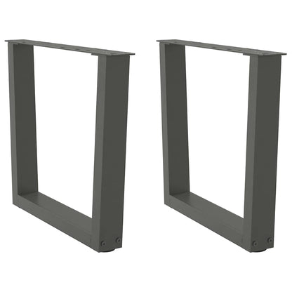 Eettafelpoten 2 st V-vormig 50x(42-43,3) cm staal antraciet