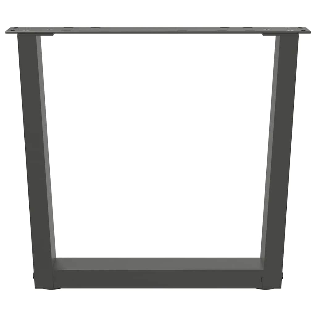 Eettafelpoten 2 st V-vormig 50x(42-43,3) cm staal antraciet
