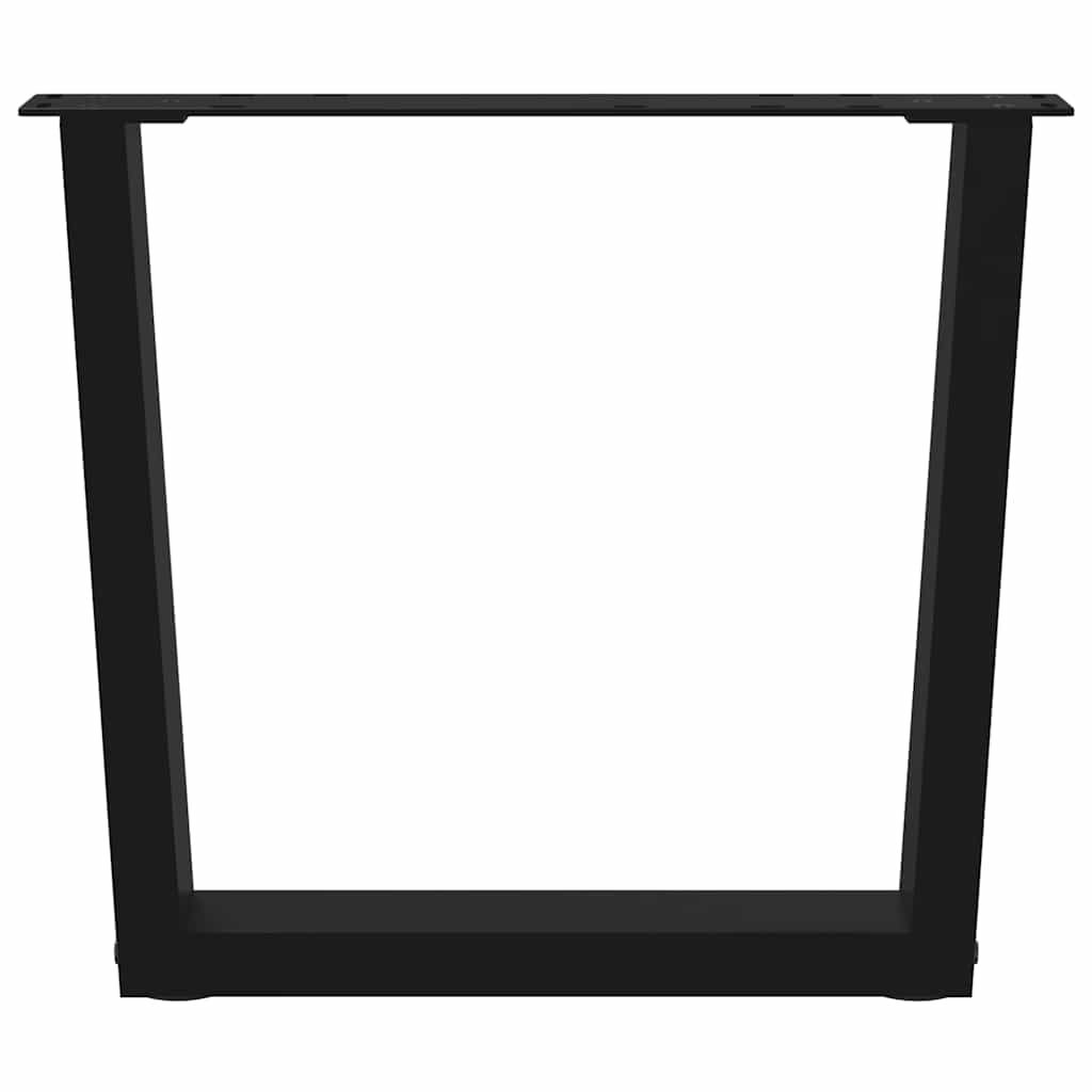 Eettafelpoten 2 st V-vormig 60x(42-43,3) cm staal zwart