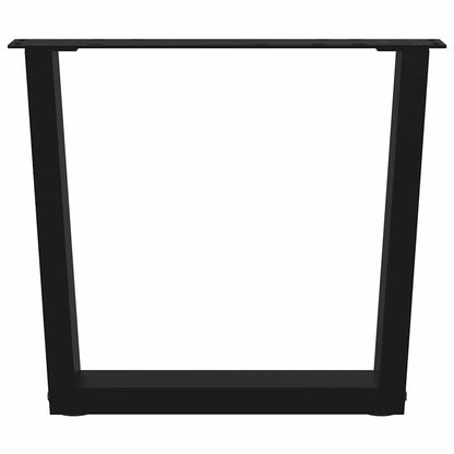 Eettafelpoten 2 st V-vormig 60x(42-43,3) cm staal zwart