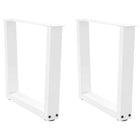 Coffee table legs 2 pcs V-shaped 60x(42-43.3) cm steel white