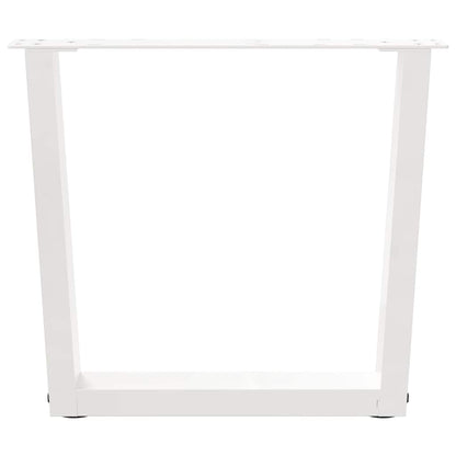 Eettafelpoten 2 st V-vormig 60x(42-43,3) cm staal wit