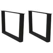 Tafelpoten 2 st V-vormig 70x42 cm staal zwart