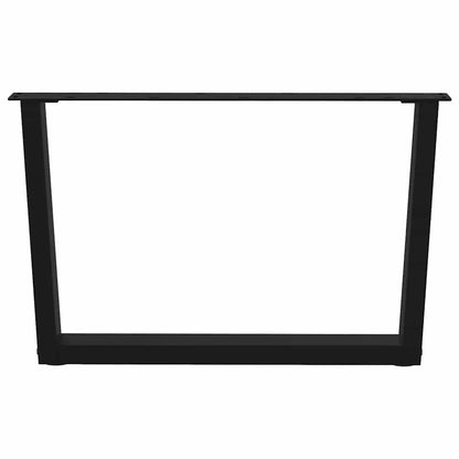 Eettafelpoten 2 st V-vormig 70x(42-43,3) cm staal zwart