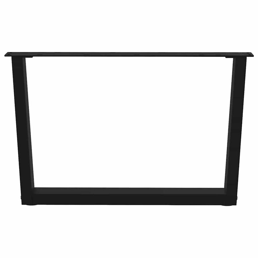 Eettafelpoten 2 st V-vormig 70x(42-43,3) cm staal zwart