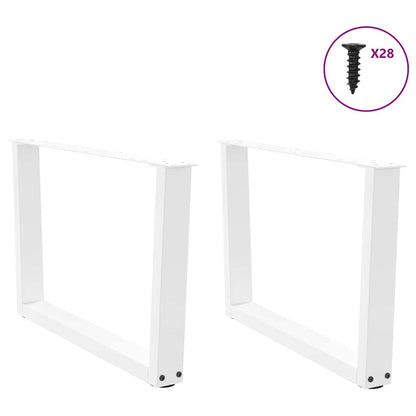 Eettafelpoten 2 st V-vormig 70x(42-43,3) cm staal wit
