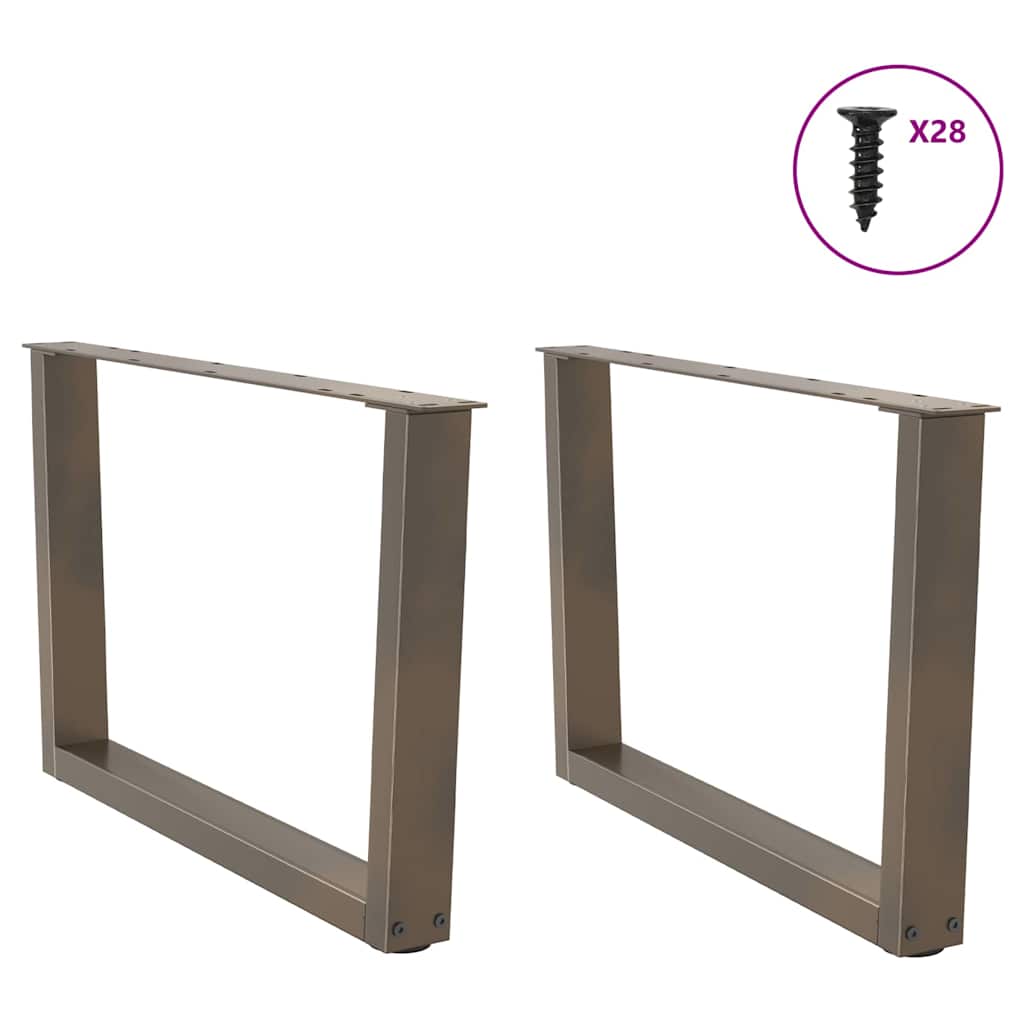 Eettafelpoten 2 st V-vormig 70x(42-43,3) cm staal naturel