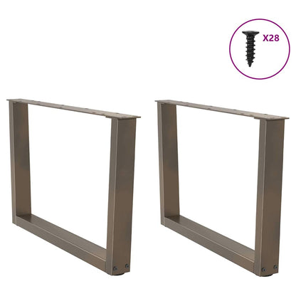 Eettafelpoten 2 st V-vormig 70x(42-43,3) cm staal naturel