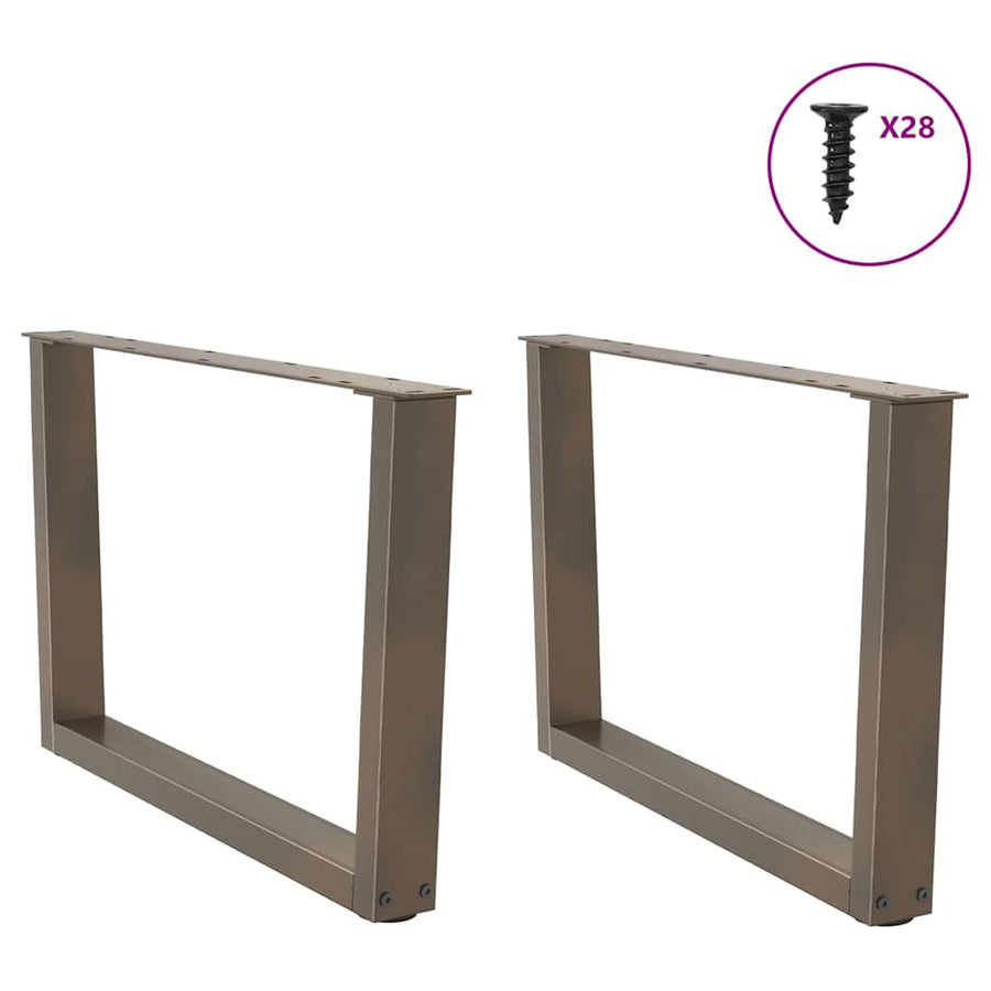 Eettafelpoten 2 st V-vormig 70x(42-43,3) cm staal naturel