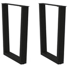 Dining table legs 2 pcs V-shaped 60x(72-73.3) cm steel black