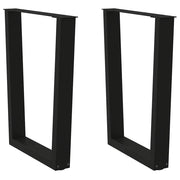 Eettafelpoten 2 st V-vormig 60x72-73,3 cm staal zwart