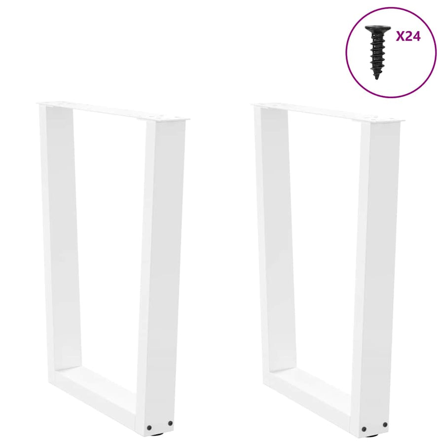 Eettafelpoten 2 St V-Vormig 60X(72-73,3) Cm Staal Wit 60 x (72-73.3) cm