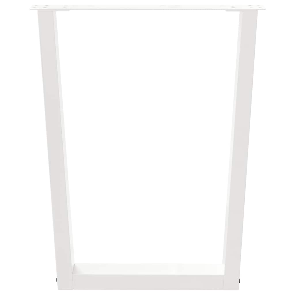 Eettafelpoten 2 St V-Vormig 60X(72-73,3) Cm Staal Wit 60 x (72-73.3) cm