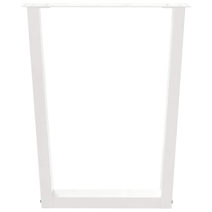 Eettafelpoten 2 St V-Vormig 60X(72-73,3) Cm Staal Wit 60 x (72-73.3) cm