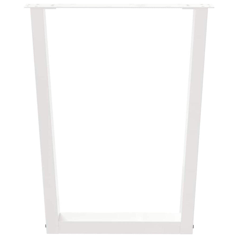 Eettafelpoten 2 St V-Vormig 60X(72-73,3) Cm Staal Wit 60 x (72-73.3) cm