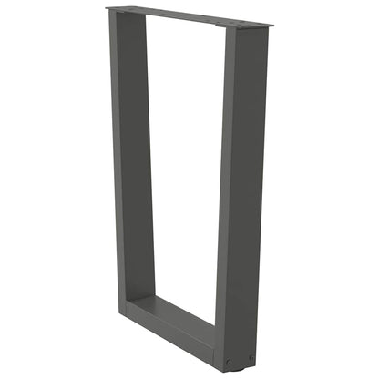 Eettafelpoten 2 st V-vormig 60x(72-73,3) cm staal antraciet