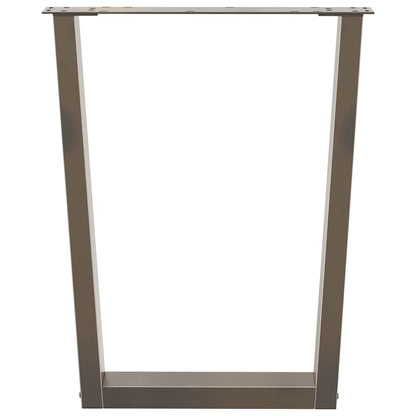 Eettafelpoten 2 st V-vormig 60x(72-73,3) cm staal naturel