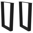 Dining Table Legs 2 pcs V-shaped 70x(72-73.3) cm steel black