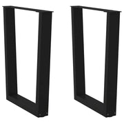 Eettafelpoten 2 st V-vormig 70x72-73,3 cm staal zwart