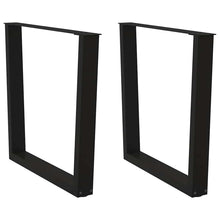 Eettafelpoten 2 st V-vormig 80x(72-73,3) cm staal zwart