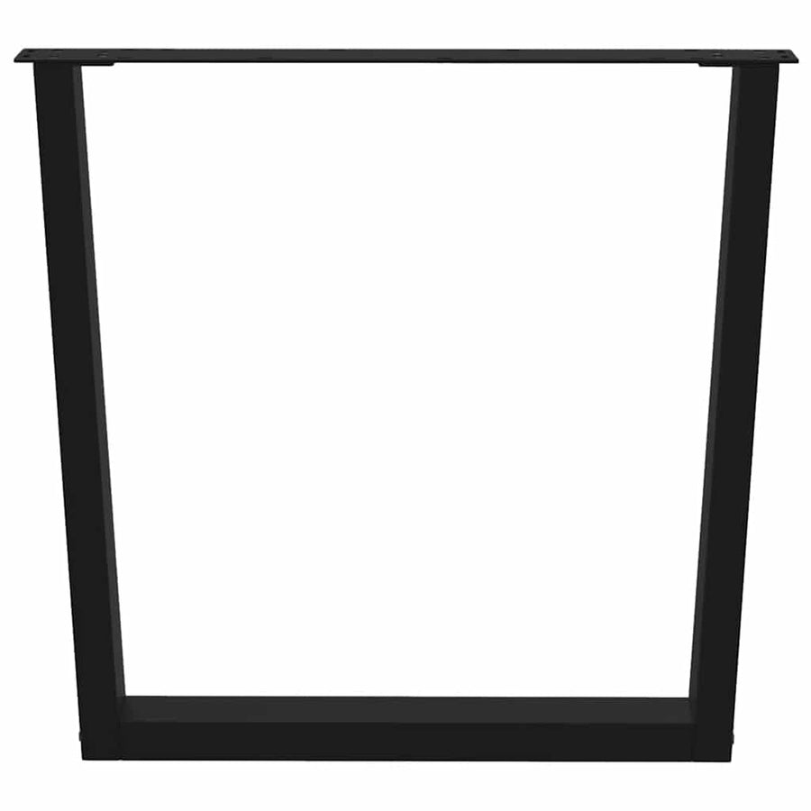 Eettafelpoten 2 st V-vormig 80x(72-73,3) cm staal zwart