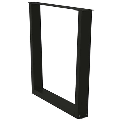 Eettafelpoten 2 st V-vormig 80x(72-73,3) cm staal zwart